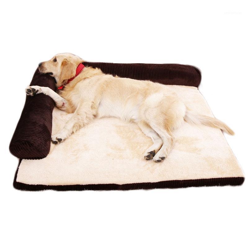 

Pet Dog Bed soft Cushion L Shaped Square Pillow Machine Washable Cover And Detachable Mat Cat House For Puppy Medium Large Dog1