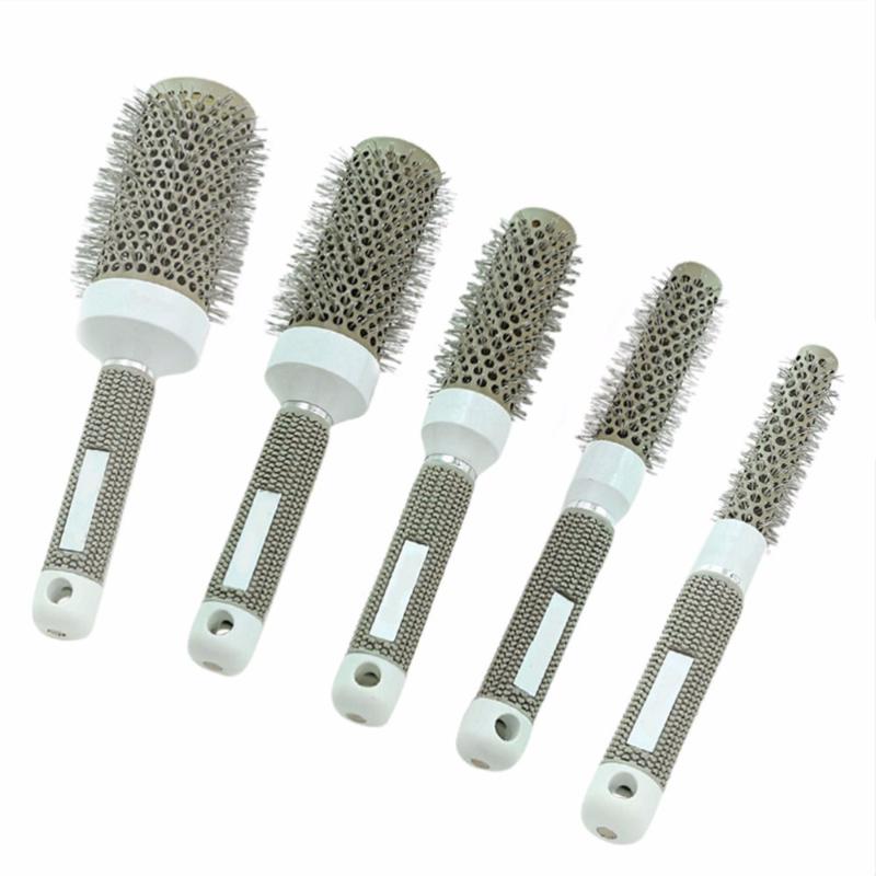 

5 Sizes Pro Hair Dressing Brushes High Temperature Resistant Ceramic Iron Round Comb (19mm) Hair Styling Tool Hairbrush Hot Sale