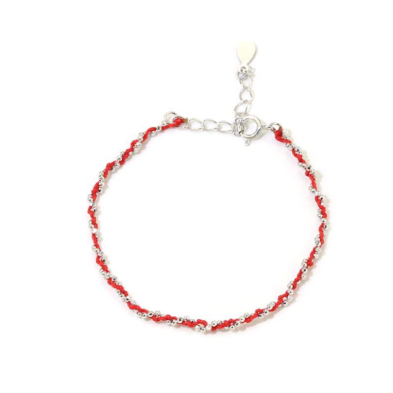 

Red Rope Bracelet Sterling with Sterling Beads Bracelets U4LE