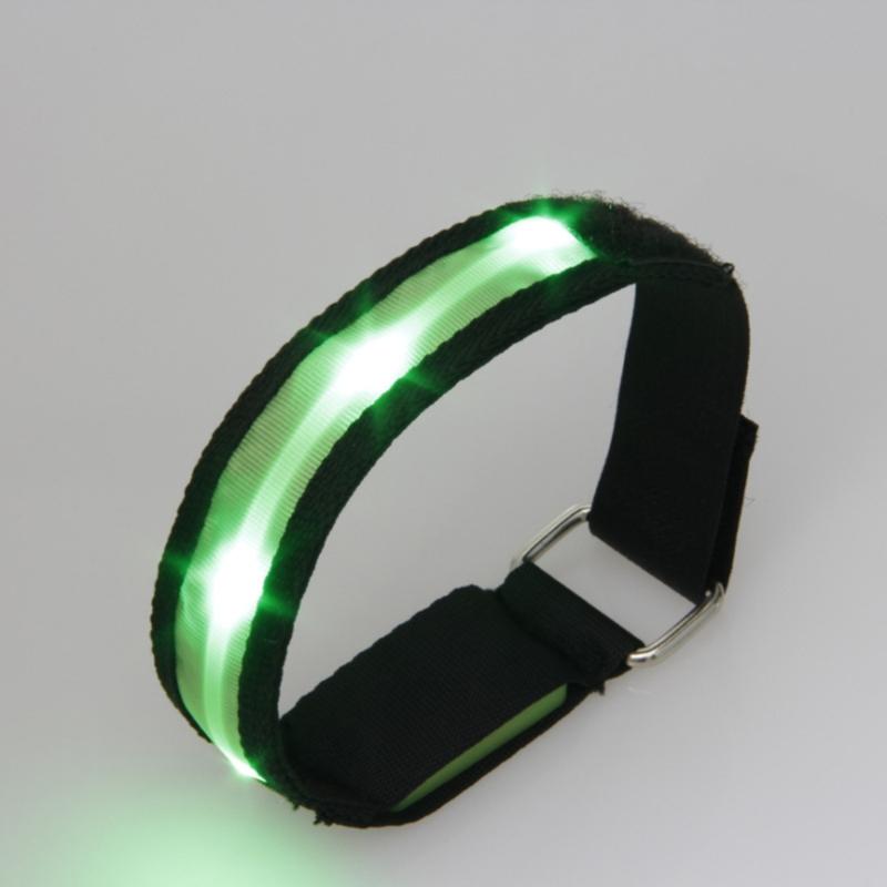 

6 Pcs 32x2.5cm 6 Colors LED Sports Arm Band Illuminated Armband for Running Jogging Dog Walking Mountaineering, As shown