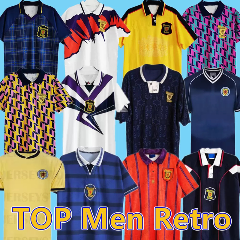 

78 82 1986 1995 Scotland Retro Soccer Jersey World Cup equipment Home blue kits 1996 1998 classic Vintage Football Shirt tops SOUNESS #11 ST, Black;yellow