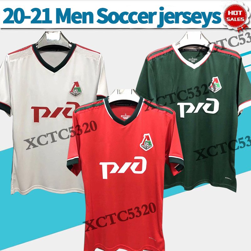 

2020 2021 Lokomotiv Moscow soccer jersey red white green men soccer shirt short sleeeve customized Football uniforms, No name no number