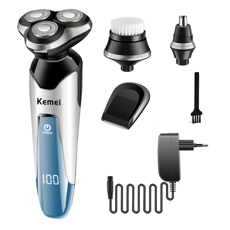 

100-240V electric shaver nose hair trimmer beard 4 in 1 electric razor men shaving machine grooming kit face cleanser