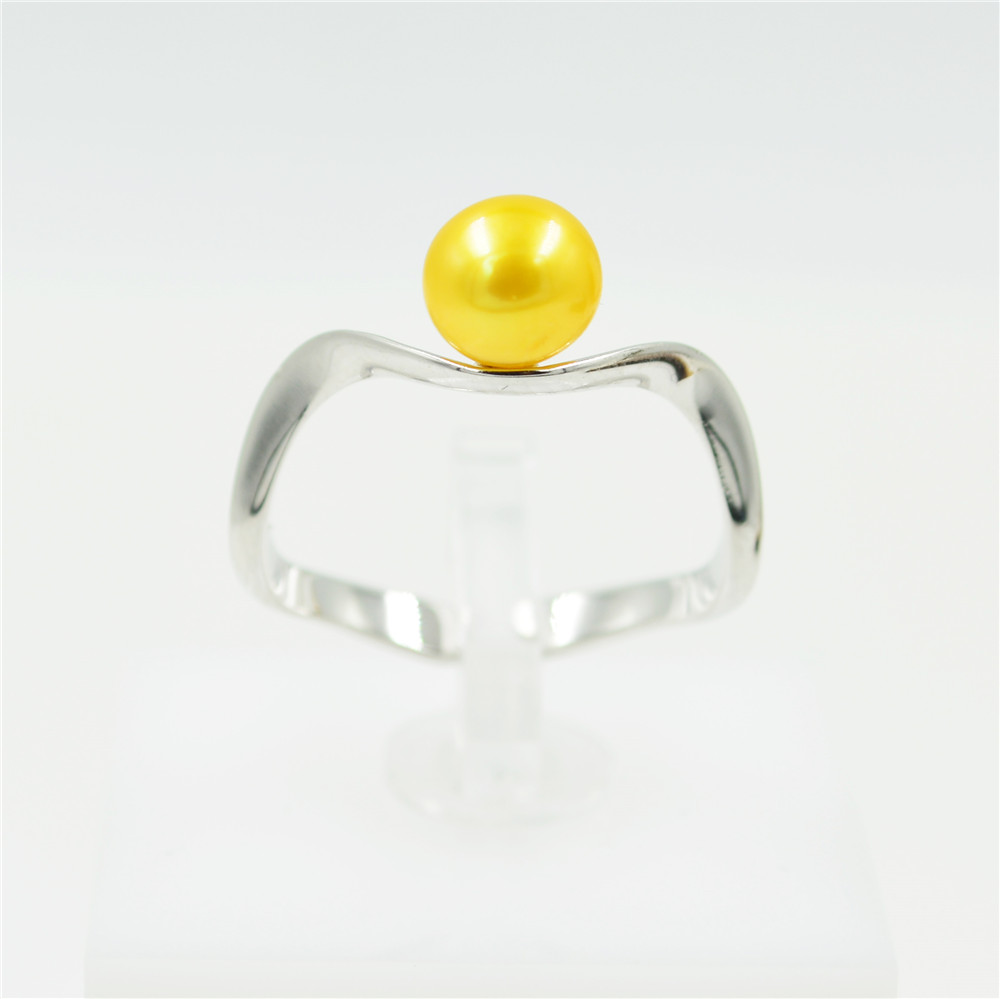 

Sterling Silver New Minimalist Curve Fashion Pearl Ring Mountings Adjustable Ring Manufacturers Semi Mount Ring Jewelry