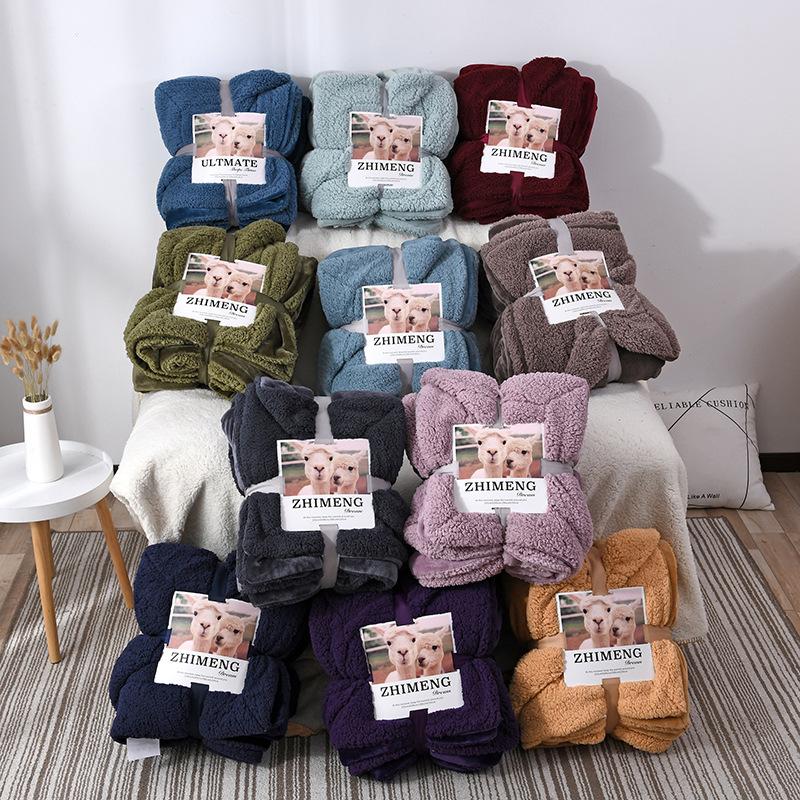 

Pure Color Lamb Velvet Double-sided Composite Process Thickening Warm and Skin-friendly Double-layer Single and Double Blanket