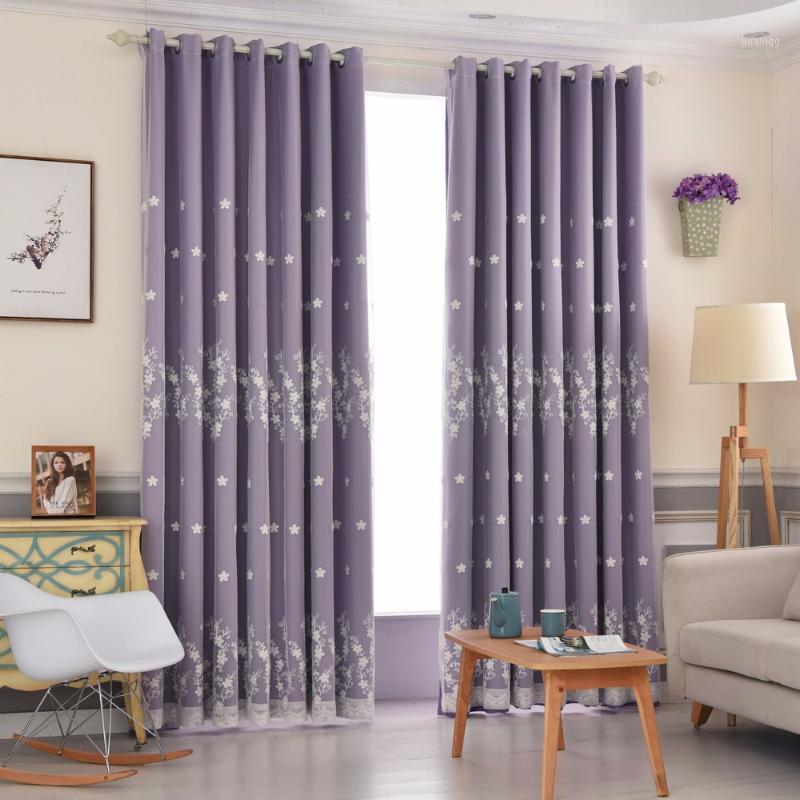 

Luxury Window Curtains for Living Room Bedroom Kitchen Floral Style Window Treatments Embroidered Lace & Blackout Curta1, Color no 1 curtain