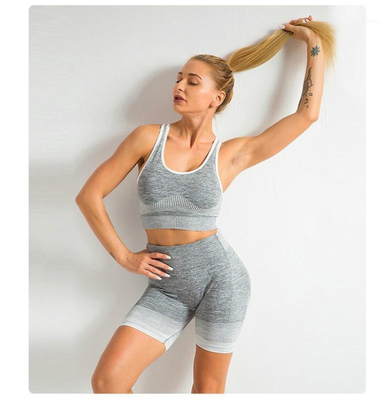 

Ropa deportiva femenina Sexy Women Yoga Set Female Sleeveless Tank Top Bra Fitness Shorts Running Gym 2PCS Sports Clothes Suit1, White