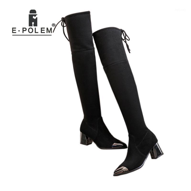 

Fashion Female Long Boots Punk Over-the-Knee Patchwork Boots for Women Cow Suede Pointed Toe Motorcycle Lace-Up1, Grey low