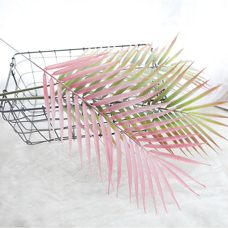 

Gradient Ramp Artificial Plants Plastic Tropical Palm Tree Leaves Home Garden Decoration Accessories Photography Decorative, Pink