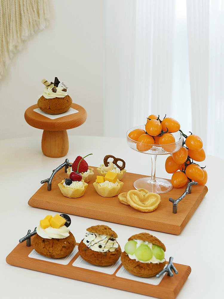 

Other Bakeware 1pcs Red Brown Wood Forest Style Cake Tools Home Decoration Dessert Table Outdoor Garden Party Supplier