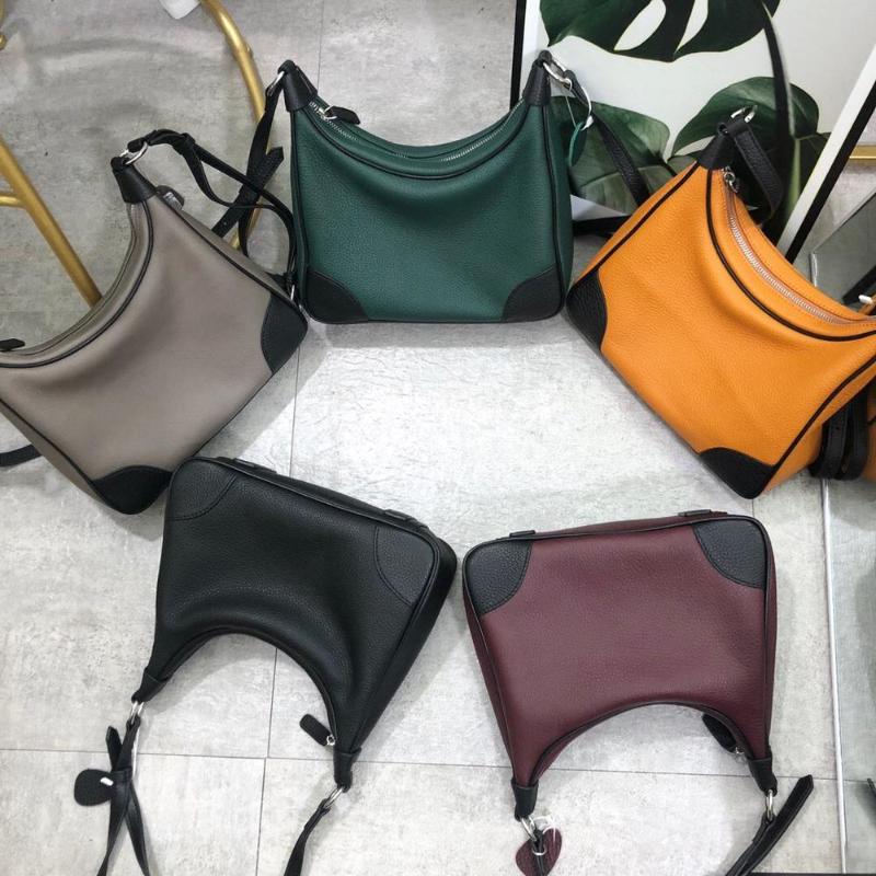 

free shipping 2021 the new style fashion and panelled genuine cow leather women one shoulder bag crossbody bag 27cm 5color