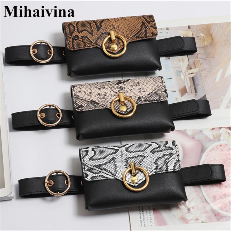 

Mihaivina Fanny Pack Leather Waist Pack Women Waist Bag Luxury Packs Belt Bags Vintage Black Belt Bag Phone Pocket, Brown