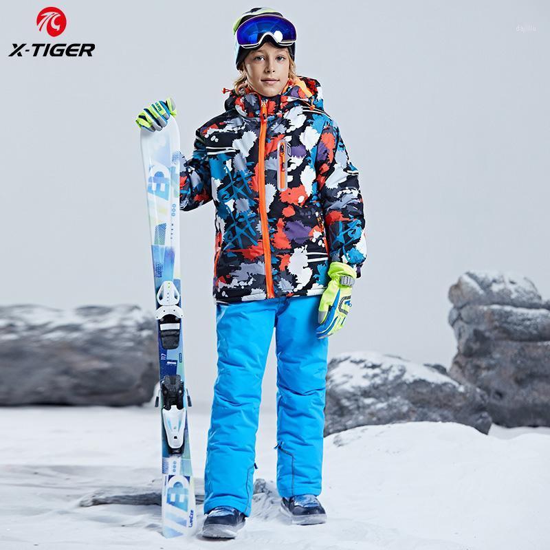 

X-TIGER Ski Suit For Boys Winter Thick Warm Jacket Pants Set Waterproof Windproof Skiing and Snowboarding Suits Kids Ski Coat1, C-hxk-0101