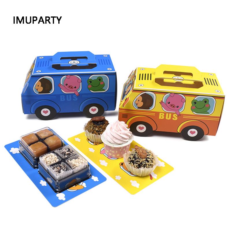 

Animals in Bus Candy Box Cake Packaging Box Gift Birthday Party Decorations Kids Back To School Jungle Party Anniversaire