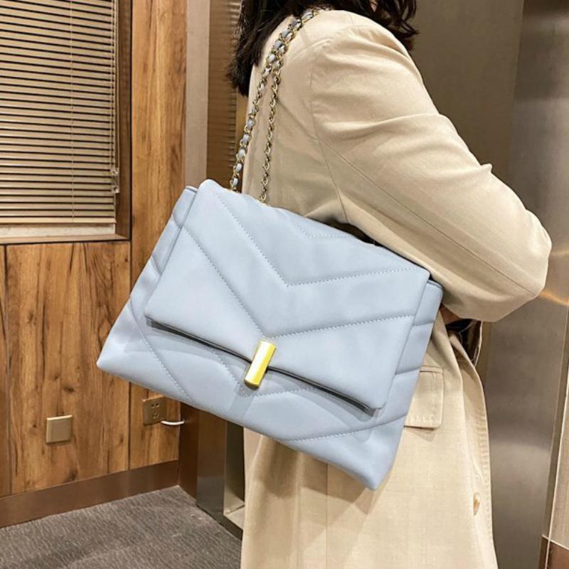 

V-line Chain Black Crossbody Bag for Women 2021 Fashion Sac A Main Female Shoulder Bag Female Handbags and Purses, Beige