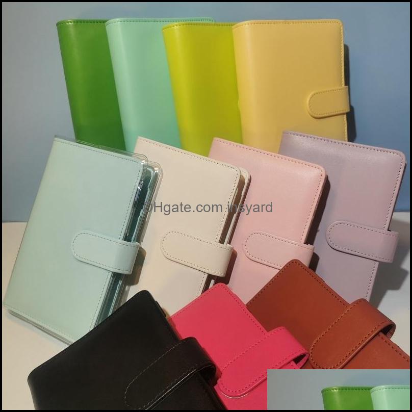 

Sea 11 Ron Colors! Empty Loose Leaf Notebook A6 Binder Filing Supplies 13*19Cm Pu Er Spiral Folders Budget Planners Binders Drop Delivery 20