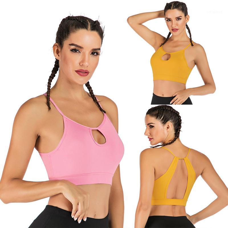 

Sexy Yoga Bras Slimming Fitness Tops for Women Hollow Out Running Vests Sportswear Workout Casual Tank Top Seamless Sports Bra1, Yellow