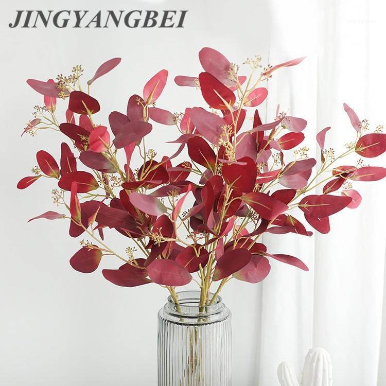 

Artificial Eucalyptus bouquet Silk Flowers Money leaf fake plant Christmas party home decoration wedding flower Decorative1, Pink