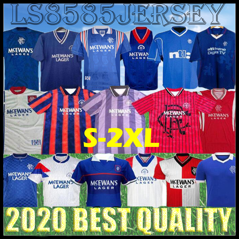 

Retro 1996 1997 Glasgow Rangers GERRARD soccer jerseys 94 96 97 99 home GASCOIGNE ALBERTZ Classic 01 08 football shirts MCCOIST top quality, Black;yellow