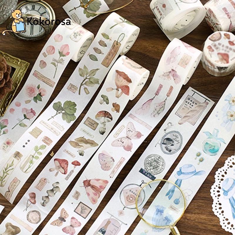 

Kokorosa 3cm wide Specimen Museum Series Washi Tape Vintage plant Decorative Adhesive Tape DIY Scrapbooking Sticker Label