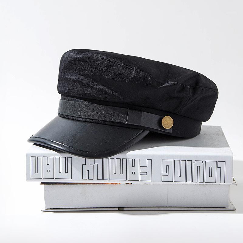 

Women's Cap Vintage Beret Hat Flat Top Comfortable Breathable Cap Winter Cotton Soild Hats High Quality 2020 NEW1, Black