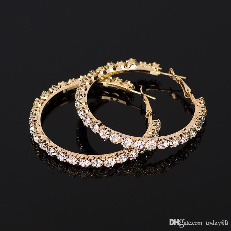 

YFJEWE 2018 New Designer Crystal Rhinestone Earrings Women Gold Sliver Hoop Earrings Fashion Jewelry Earrings For Women #E029