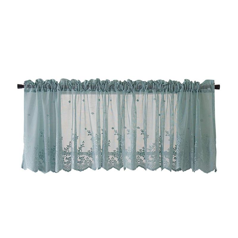 

Semi-Transparent Curtains for Kitchen Windows Transparent Cafe Curtains with Lace in the Bedroom Pocket Cafe 51 x 16, Blue