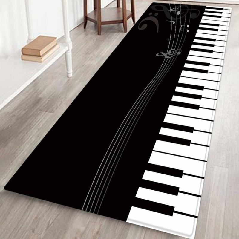

Long Kitchen Mat Modern Modern Print Non-Slip Bath Carpet Absorption Floor Area Rug Home Entrance Doormat Bedroom Living Room, White