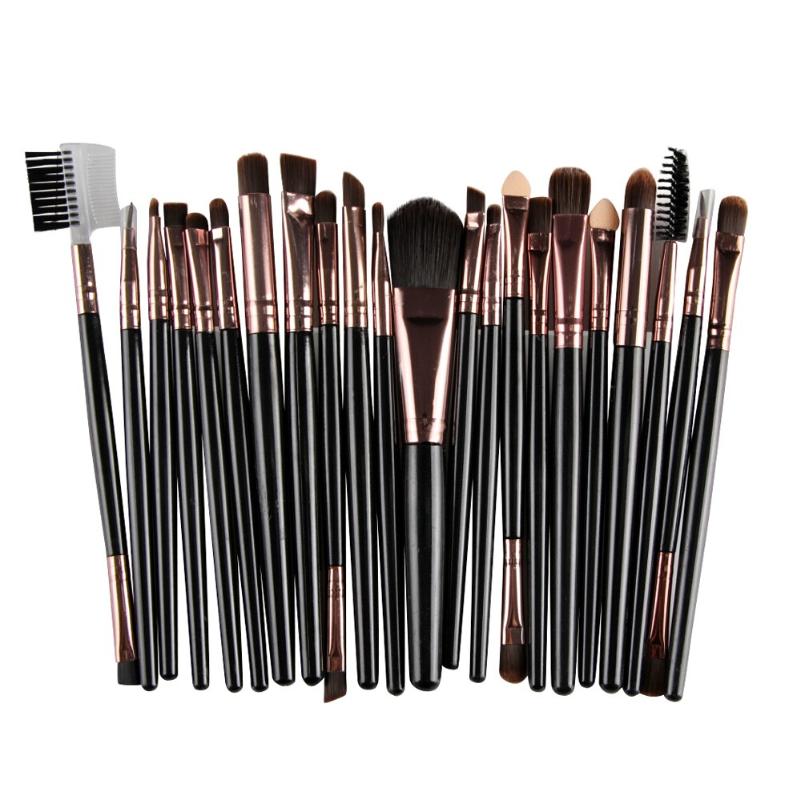 

22pcs Makeup brushes kit soft synthetic head wood handle brush fan flat brush set for Beauty eyeshadow facial make up#15