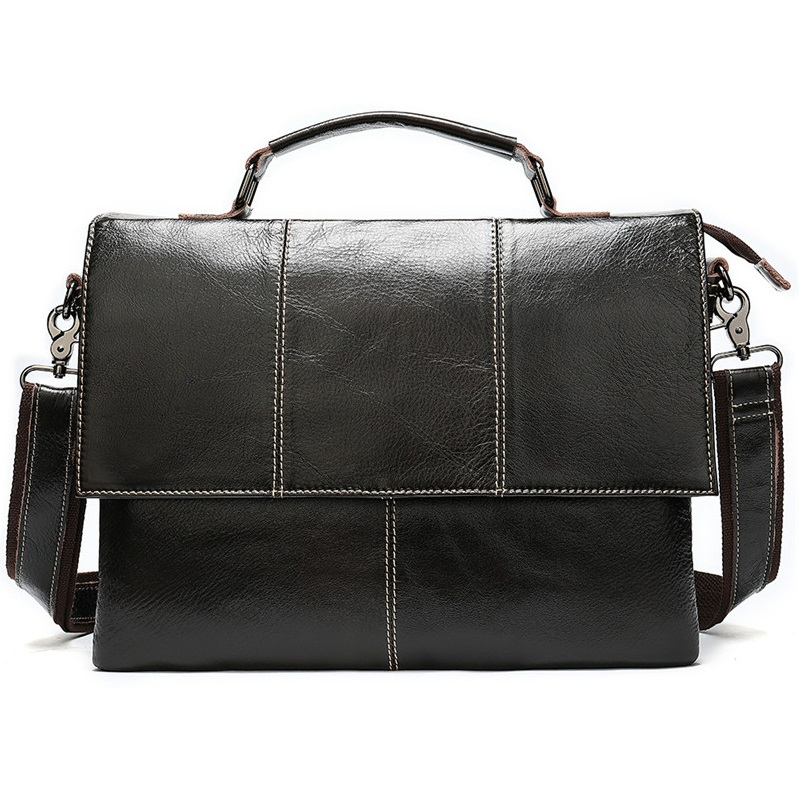 

2020 Quality Genuine High Male Leather Messenger Laptop of Men Crossbody Bags Big Business Bag Shoulder for the Man Briefcase 5c4b, Coffee