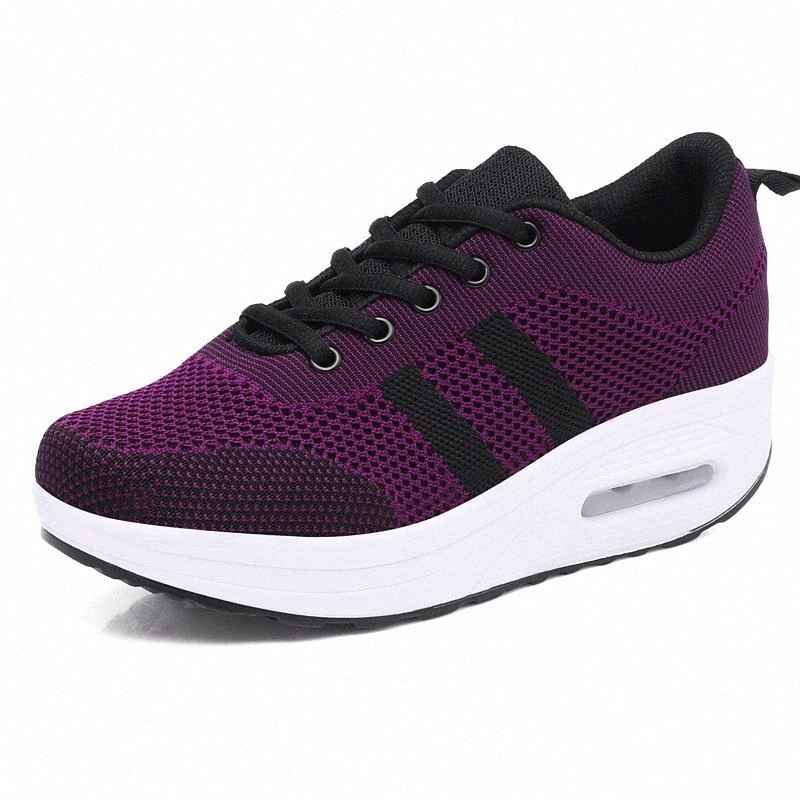 

BLWBYL Women Mesh Sneakers Breathable Outdoor Lace Up Thick Bottom Shoes For Women Casual Shoes Ladies Platform Wedges Shoes #0k8v