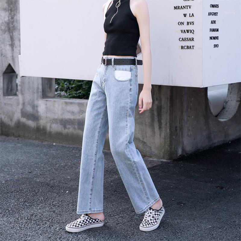 

Woman Jeans High Waist Clothes Wide Leg Denim Clothing Blue Streetwear Vintage Quality 2020 Fashion Harajuku Straight Pants1, 1106 light blue