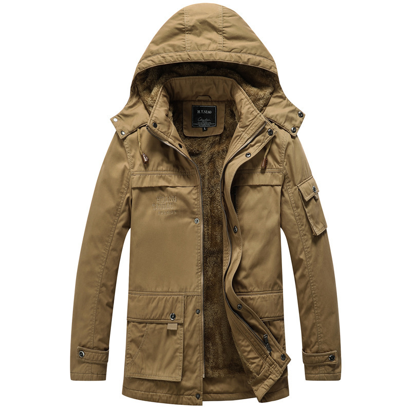 

2021 The New New Winter New Men's Coat Washed Jacket in Addition to 7xb9, Khaki.