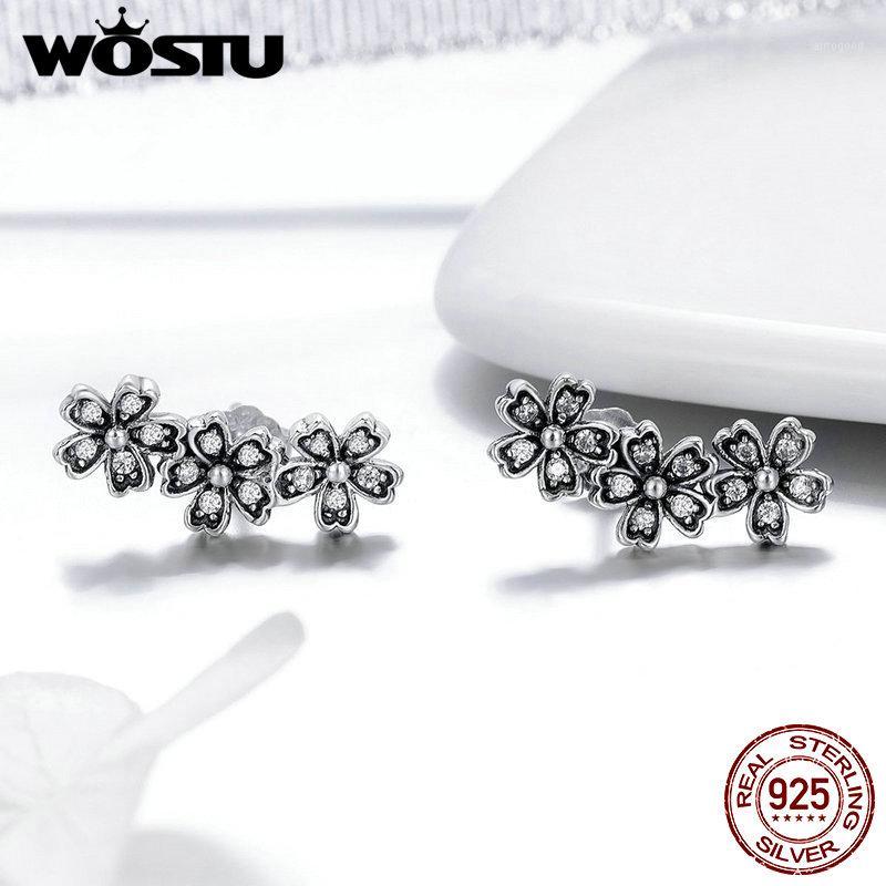 

Stud WOSTU 925 Sterling Silver Stackable Daisy Floral Earrings For Women Flower Woman Earring Party Jewelry Gift FIE4191