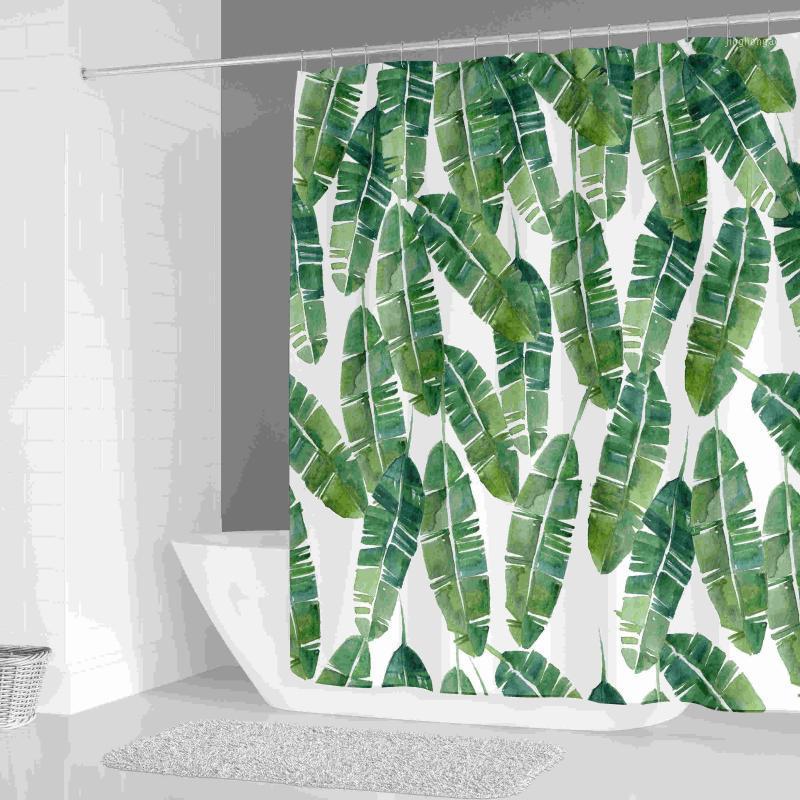 

Green Plant Palm Leaf and undersea world printing Bathroom Shower Curtain Fabric Waterproof Bath Curtain1
