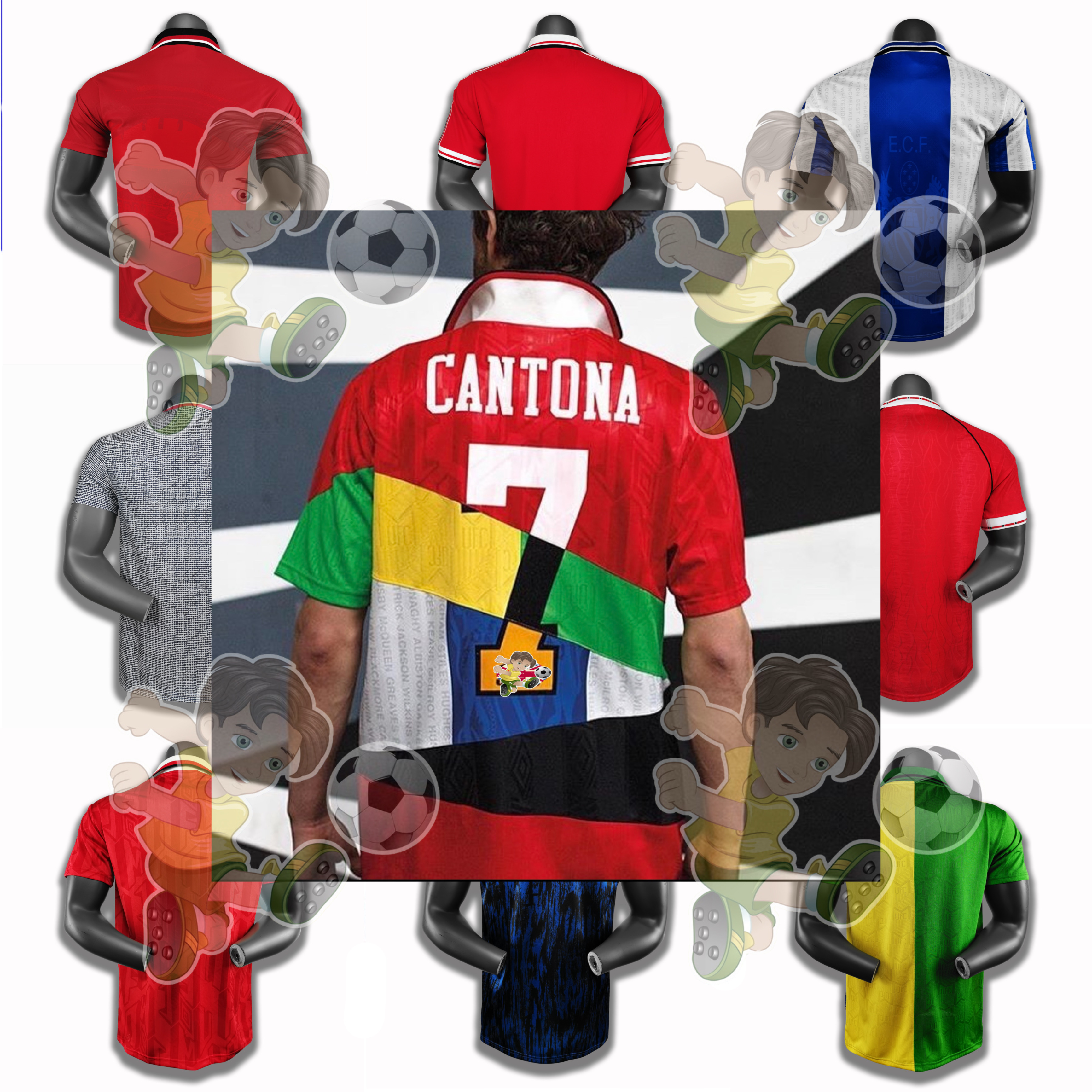 

1990-2000 Manchester Soccer Jerseys United retro soccer jersey Cantona 1990-00 retro football shirt 1:1 Quality Soccer Jersey Size S-2XL, Black;yellow