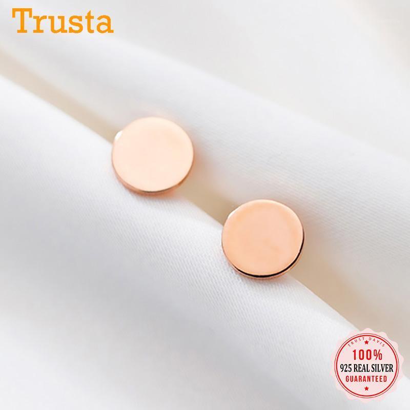 

Trustdavis Real 925 Sterling Silver Fashion Sweet Geometric Round Stud Earrings For Women Wedding Party Birthday Gift DA17031