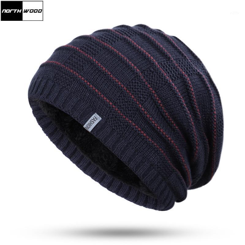 

NORTHWOOD] 2020 Fashion Autumn Winter Beanie Hat Plus Velvet Thicken Ski Men's Hats Women Knitted Hat Winter Cap1