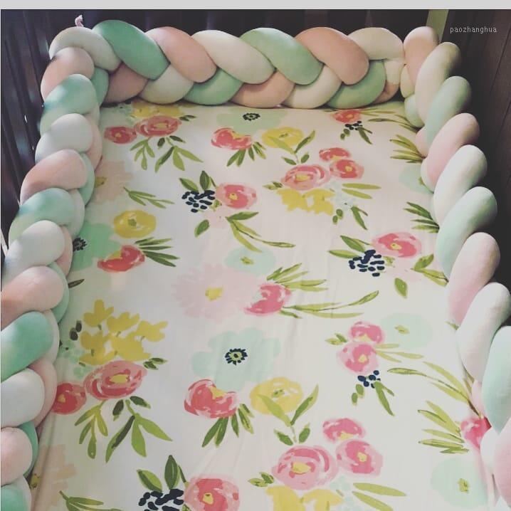 

1M/2M/3M Baby Bed Room Decoration Baby Bed Bumper Knot Cushion Pillow Braided Crib Bumper Tour De Lit Tresse1, Red