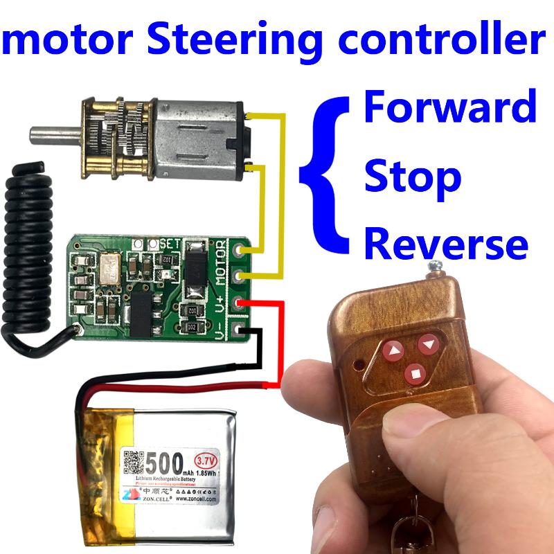 

wireless remote control switch 3.7v 4.5v 9v 12v motor Forward Reverse steering Controller module 433mhz rf transmitter receiver