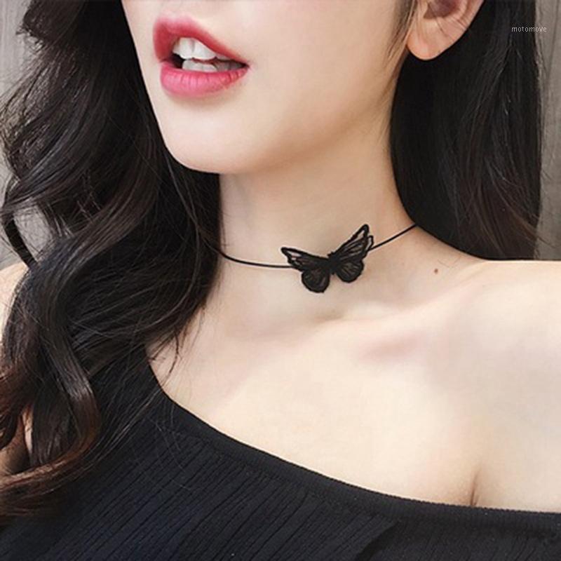 

Sweet Lace Cloth Butterfly Chocker Necklace Exaggeration Elegance Short Clavicle Necklace for Women Birthday Gift Jewelry1