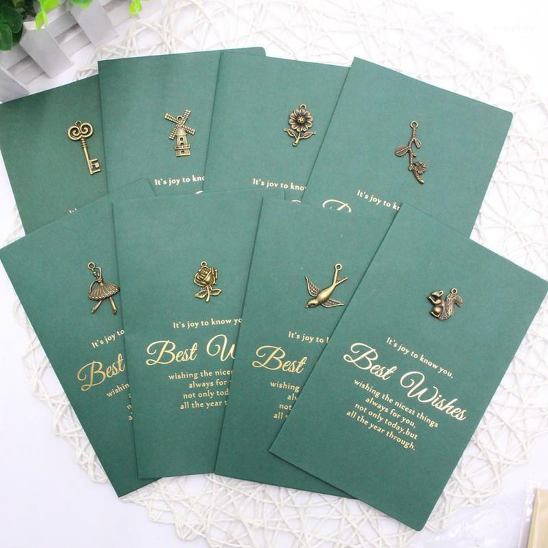 

Vintage Metal Folding Hot Stamping Handmade Greeting Card1