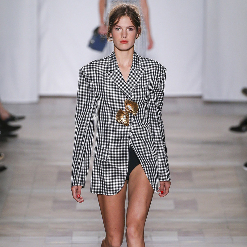 

High Street Women Design Manta Mid Longo 2021 Winter Fall From the Office Blazers Detailed Collar Clothes Outerwear Women's Coat K7wc, Clear