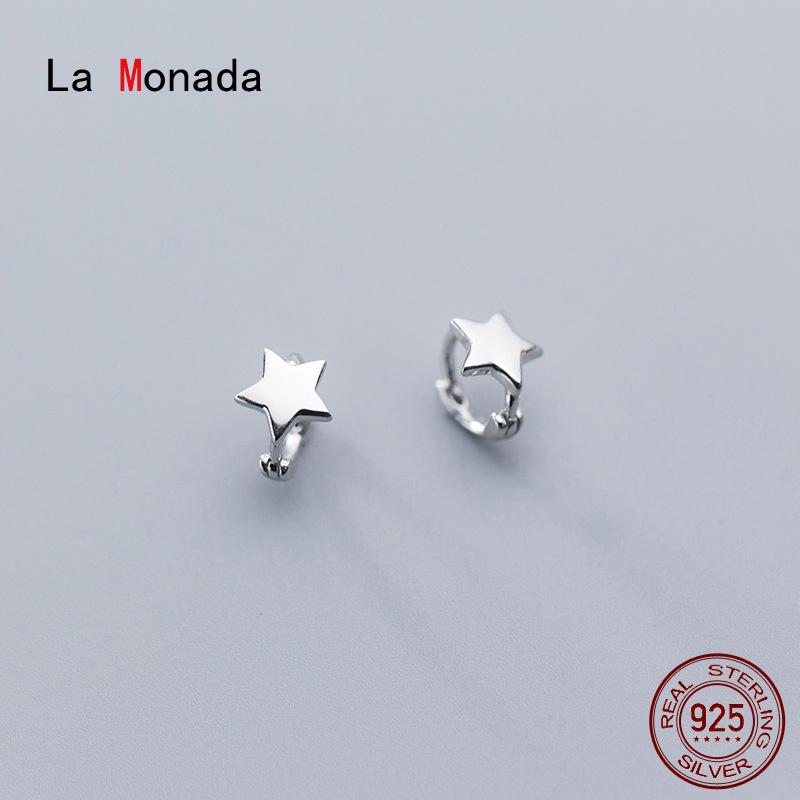 

La Monada Minimalist Hoop Earrings For Women Silver 925 Fine Women Earrings Jewelry Star Hoop 925 Sterling Silver