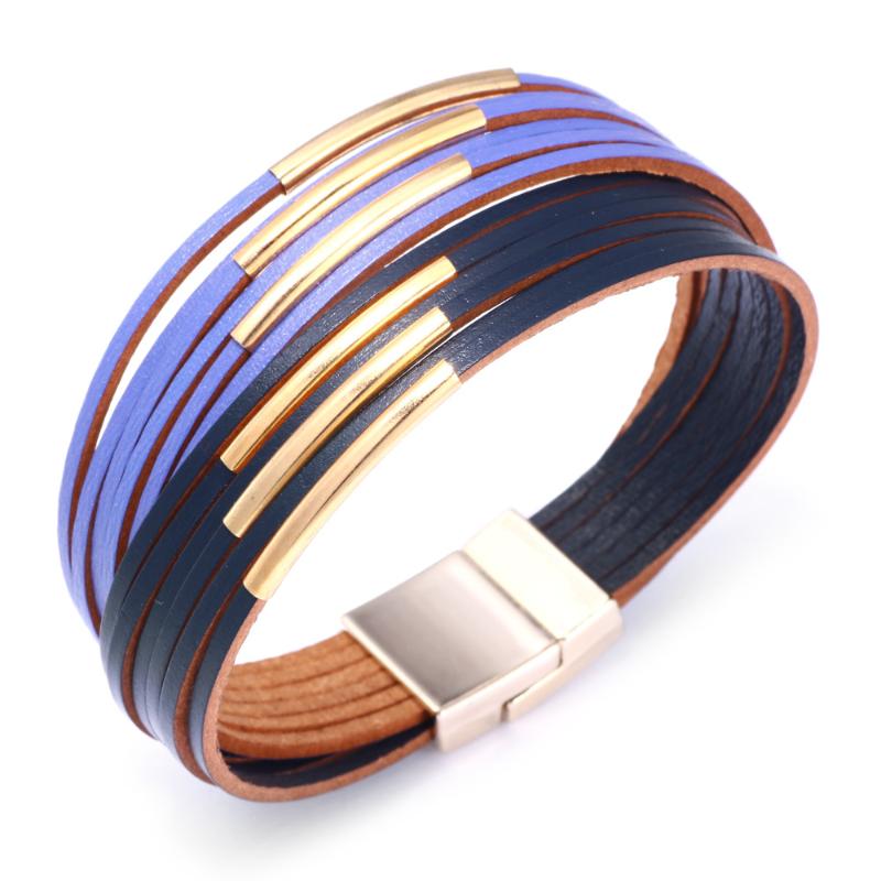 

Magnet Buckle Trend Creative Party Holiday Accessories Bracelet Color Alloy Universal Matching Fashion Leather Couple