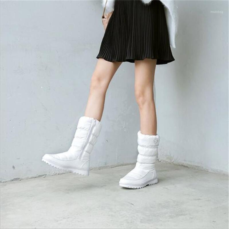 

Shoes Woman size 35-41 New warm snow Boots Women Zipper platform Boots Solid color waterproof mid calf thick fur Winter1, Beige