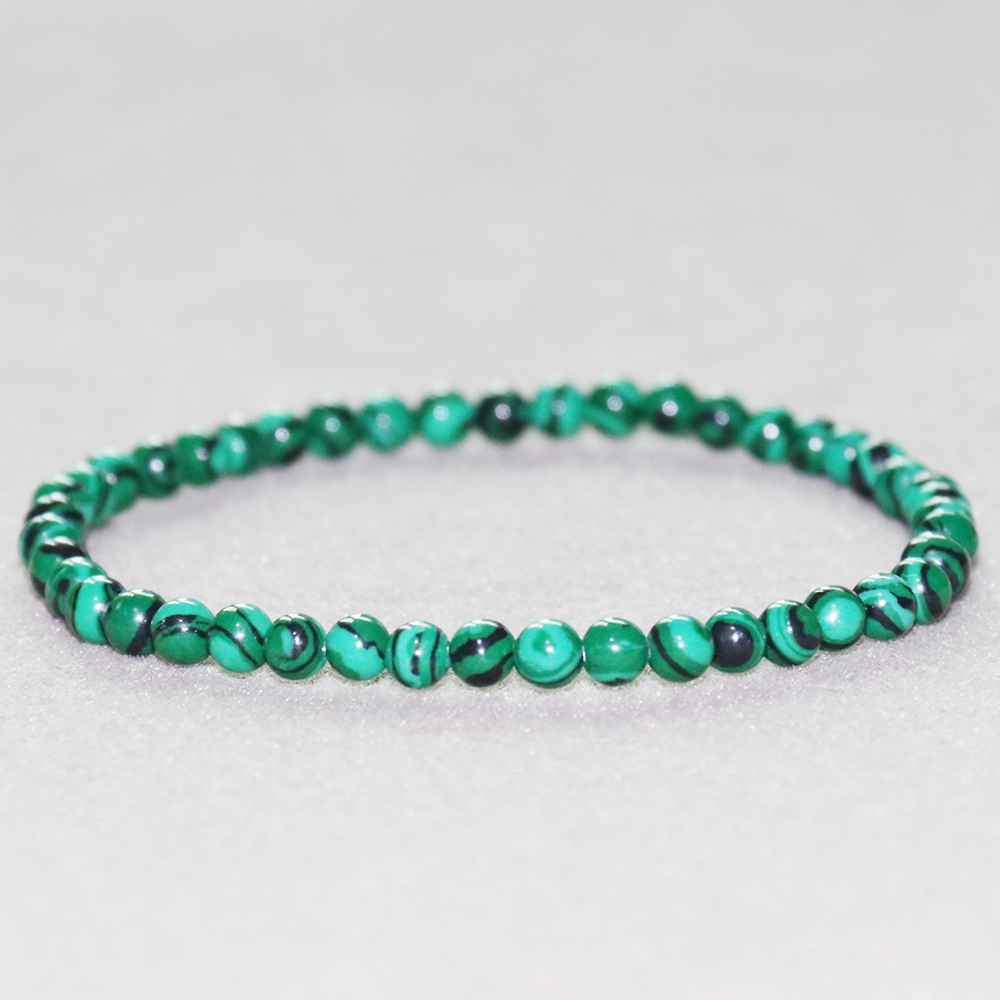 

MG0018 Wholesale Malachite Bracelet 4 mm Mini Gemstone Jewelry Women`s Yoga Mala Energy Protection Balance Bracelet, Black
