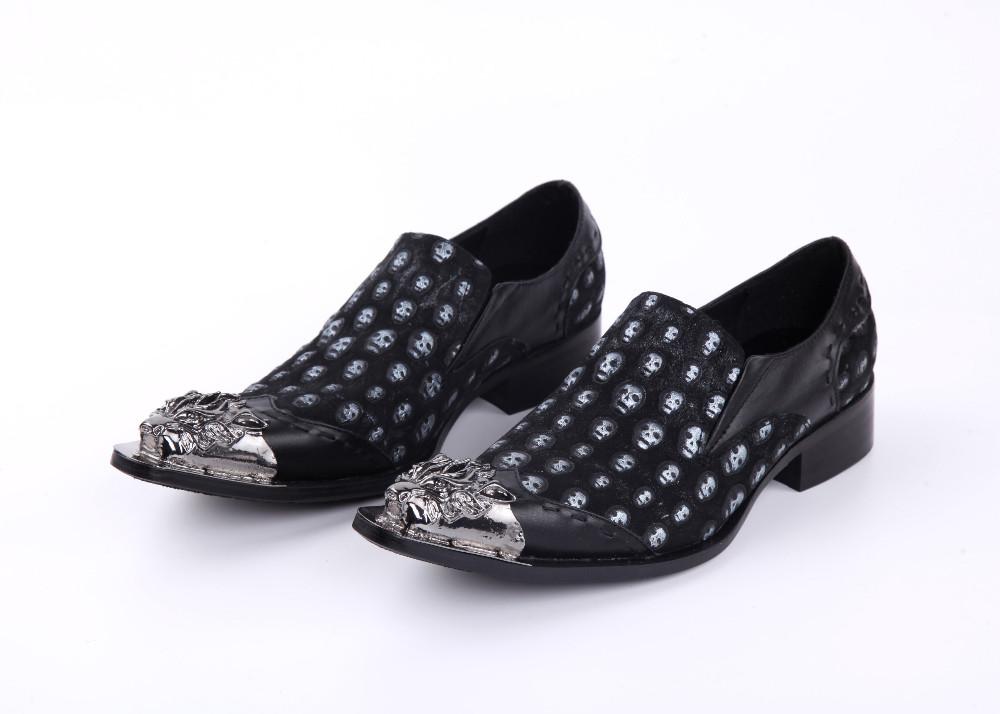 

Pointed Toe Sliver Metal Wedding Party Dress Shoes Genuine leather Men Oxfords Big Size euro 46, As show