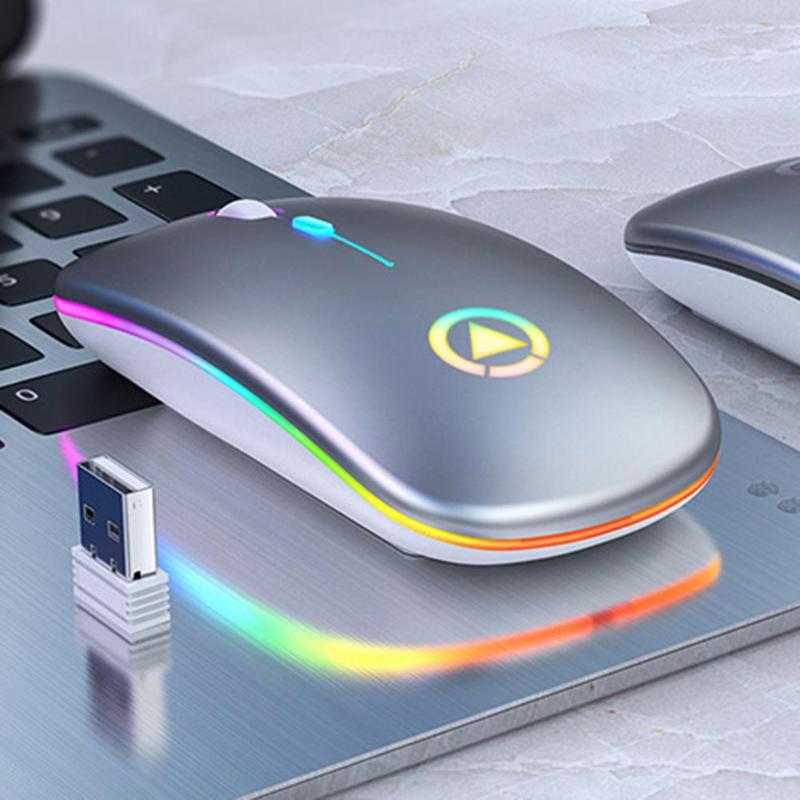 

2.4G Wireless Rechargeable Bluetooth 3.0/5.0 Mute Gaming Mouse for Computer