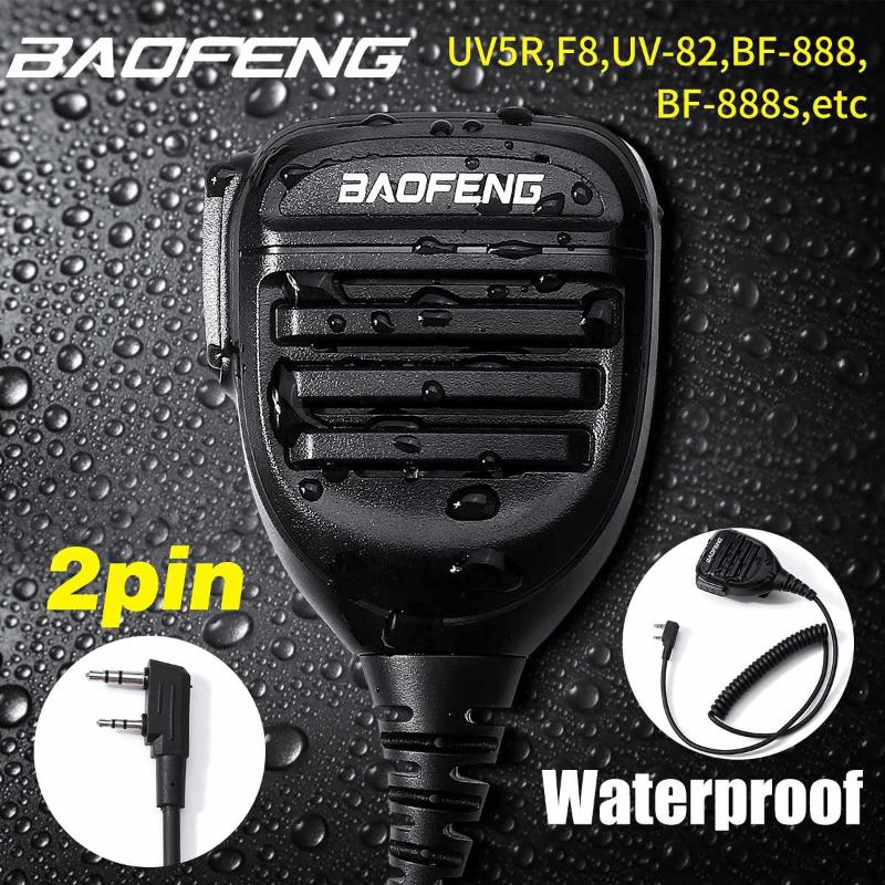 

New 2020 BaoFeng 2 Pin Waterproof Handheld Microphone Speaker Mic for Baofeng Walkie Talkie UV5R,UV-82,DM-5R Plus,BF-888s Radio
